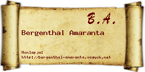 Bergenthal Amaranta névjegykártya